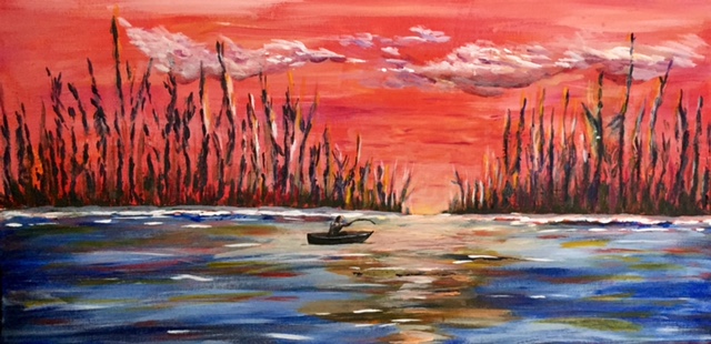 Sunset Fishing- ORIGINAL